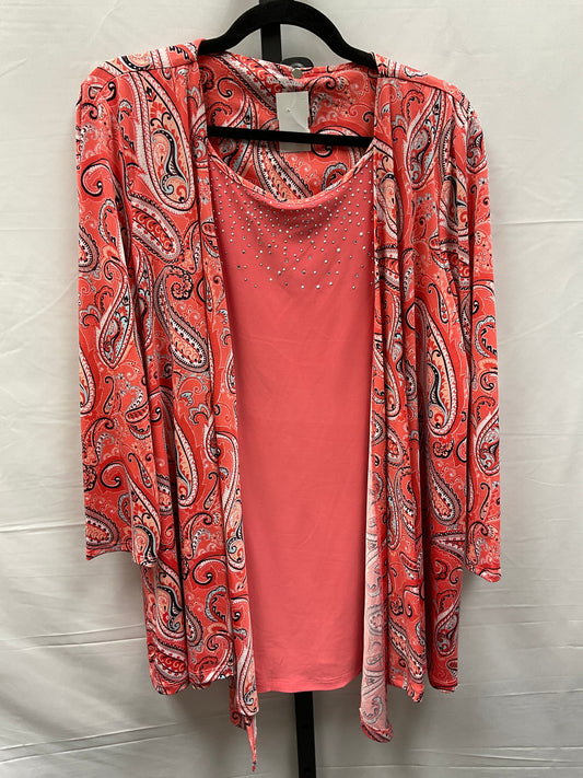 Paisley Print Top Long Sleeve Kim Rogers, Size Xl