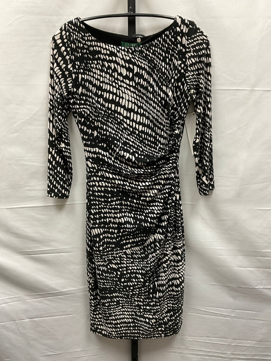 Black & White Dress Designer Lauren By Ralph Lauren, Size S