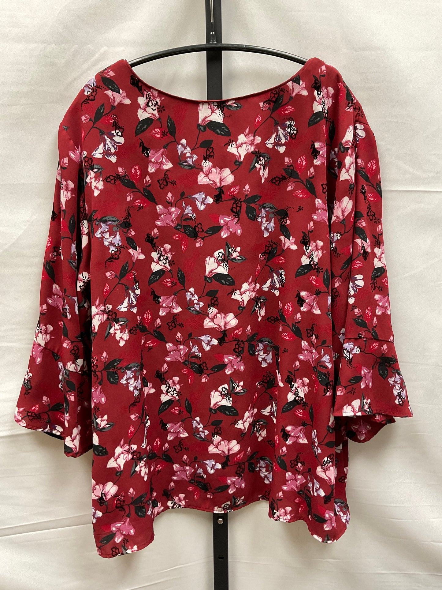 Floral Print Top Long Sleeve Christopher And Banks, Size Xl