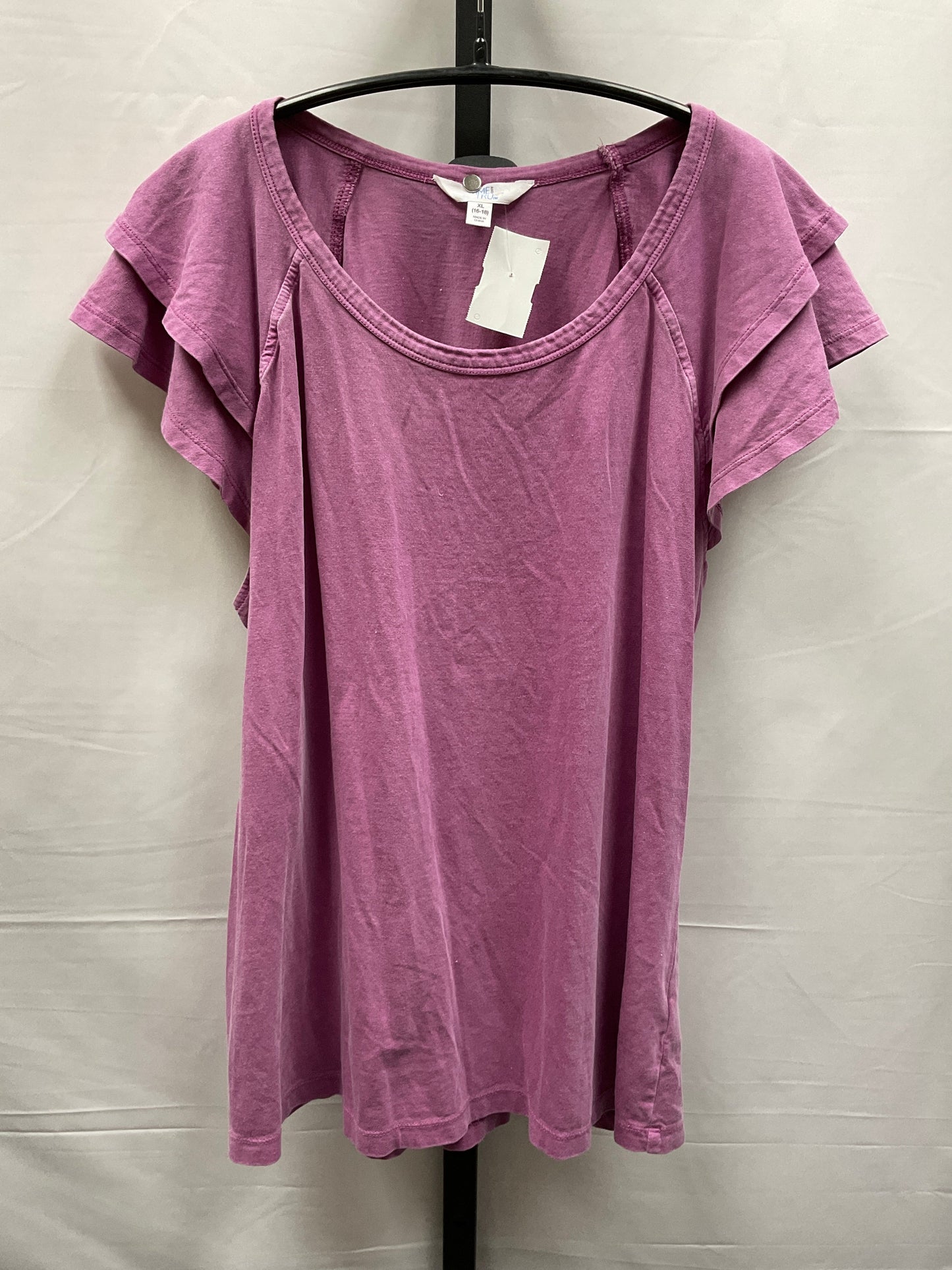 Purple Top Short Sleeve Time And Tru, Size Xl