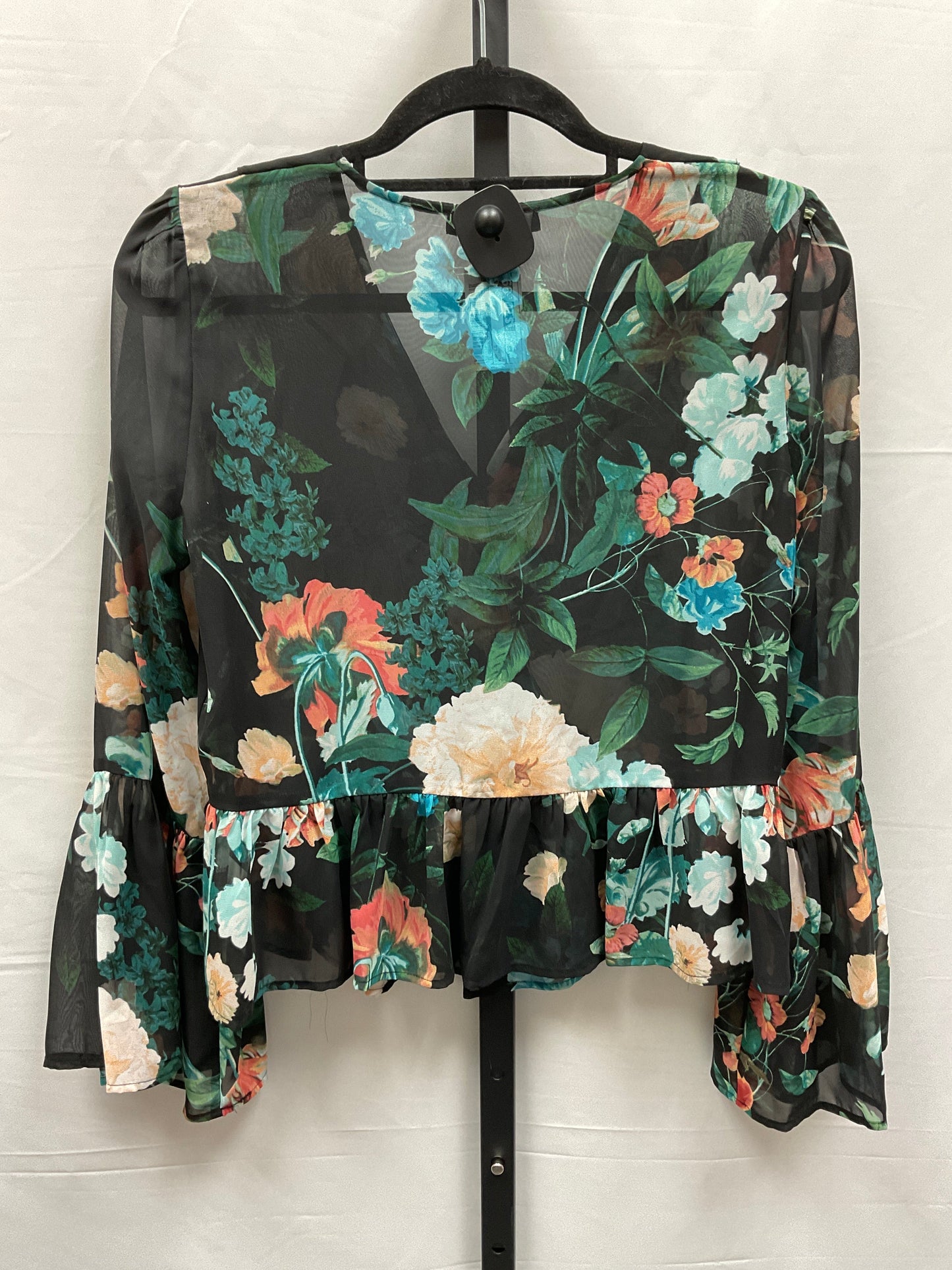 Floral Print Top Long Sleeve Inc, Size Xs