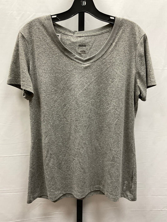 Athletic Top Short Sleeve By Reebok In Grey, Size: Xl