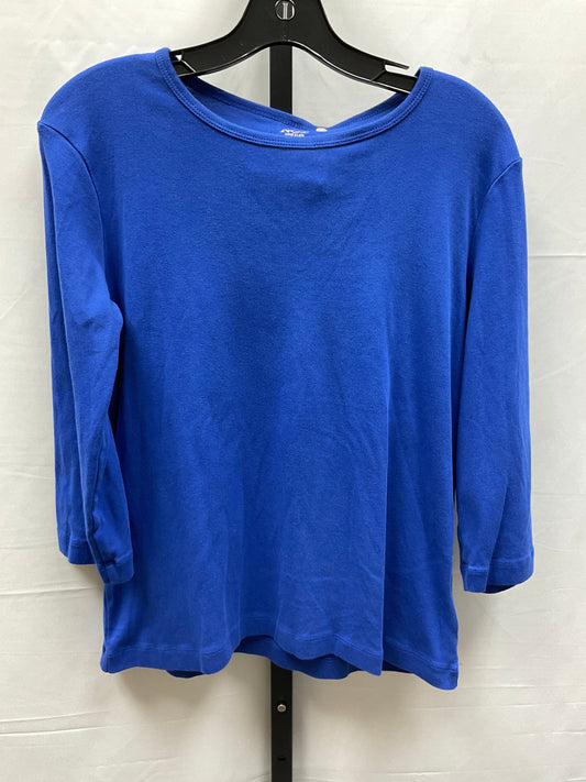 Top Long Sleeve Basic By Anne Klein In Blue, Size: Xl