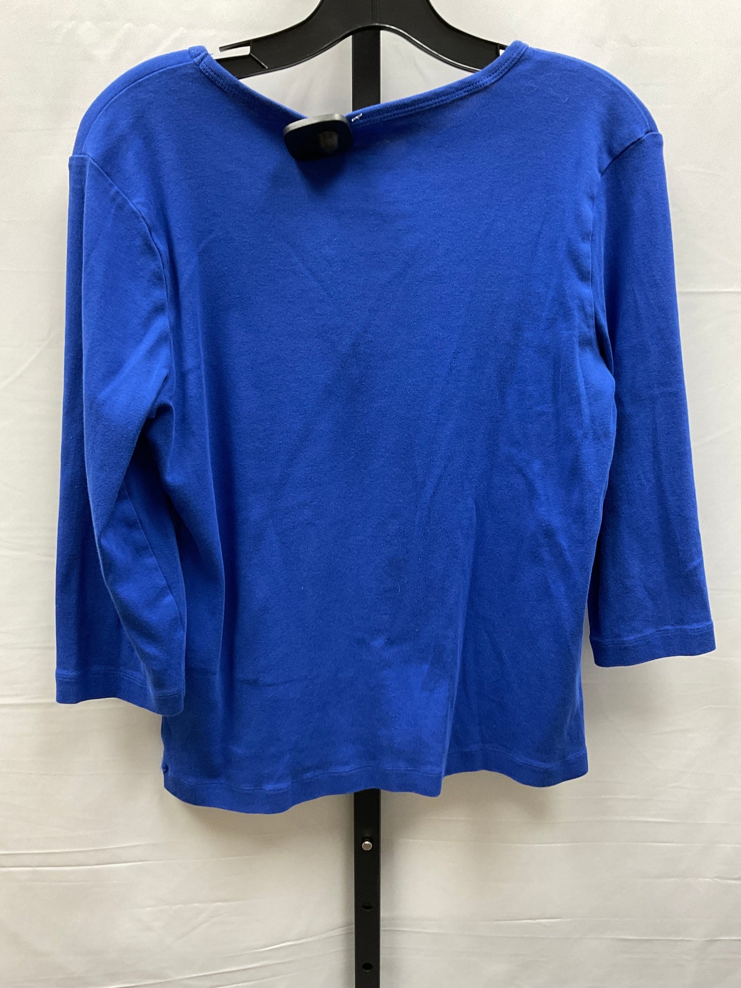 Top Long Sleeve Basic By Anne Klein In Blue, Size: Xl