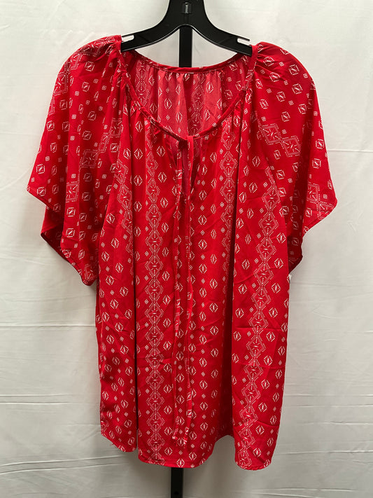 Top Short Sleeve By Clothes Mentor In Red, Size: 2x