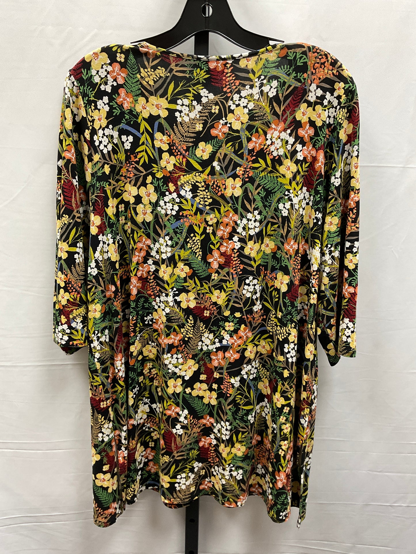 Top 3/4 Sleeve By J. Jill In Floral Print, Size: L