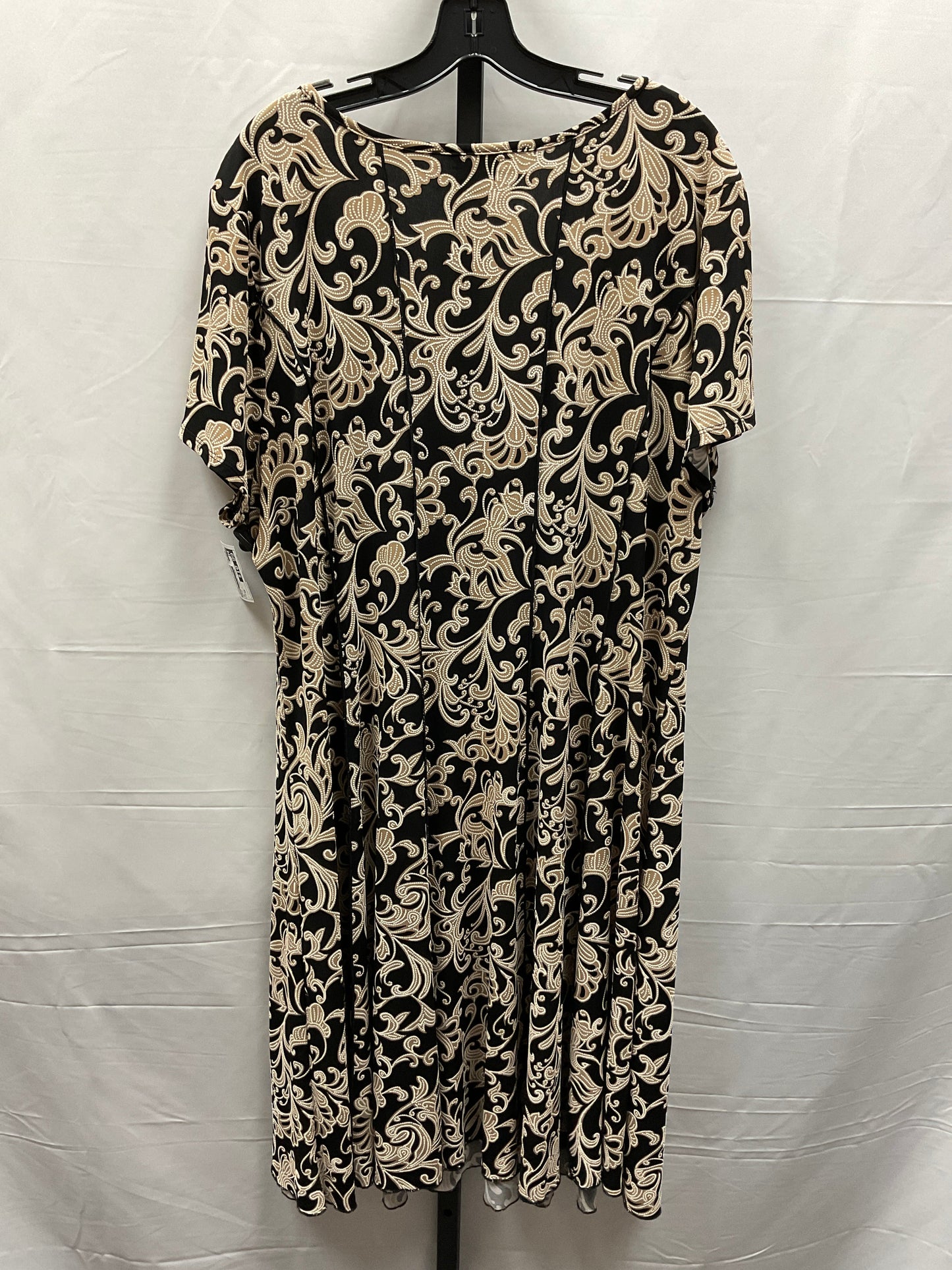 Dress Casual Midi By Cato In Black & Tan, Size: 3x