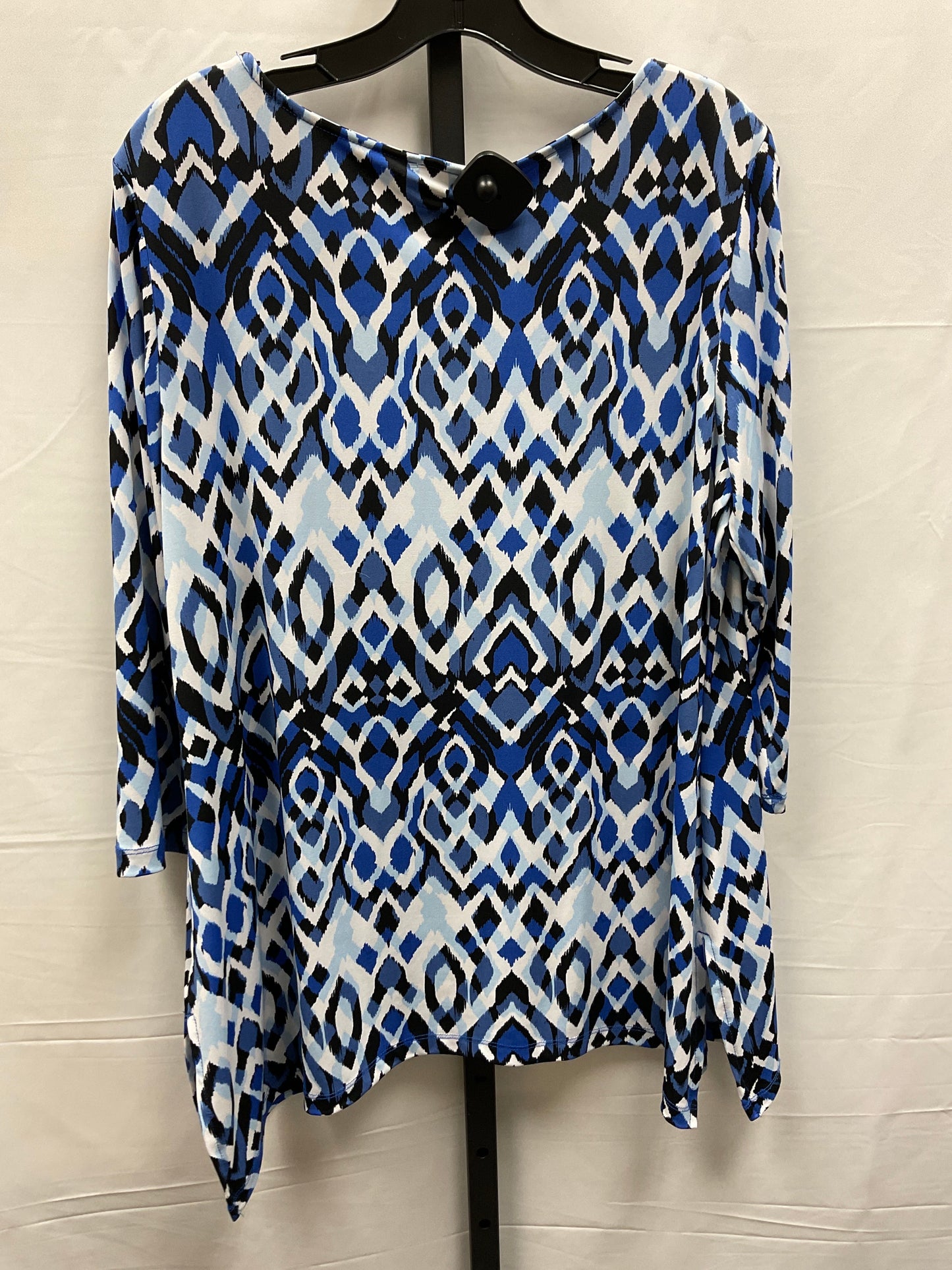 Top Long Sleeve By Christopher And Banks In Black & Blue, Size: L