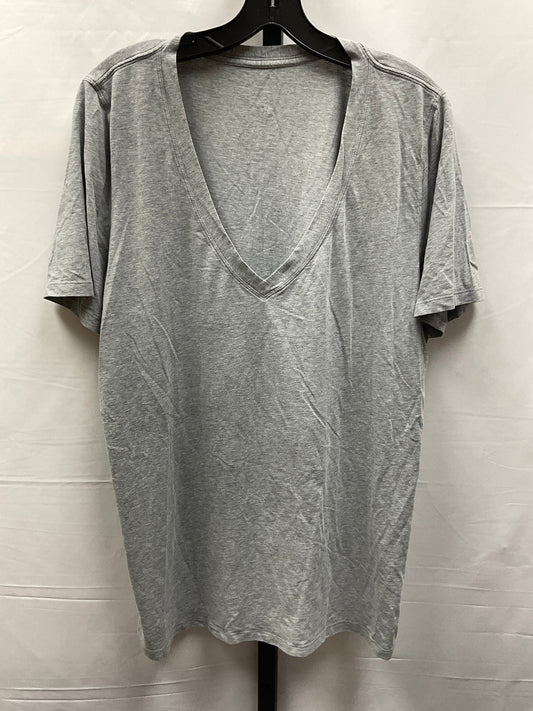 Athletic Top Short Sleeve By Lululemon In Grey, Size: 8