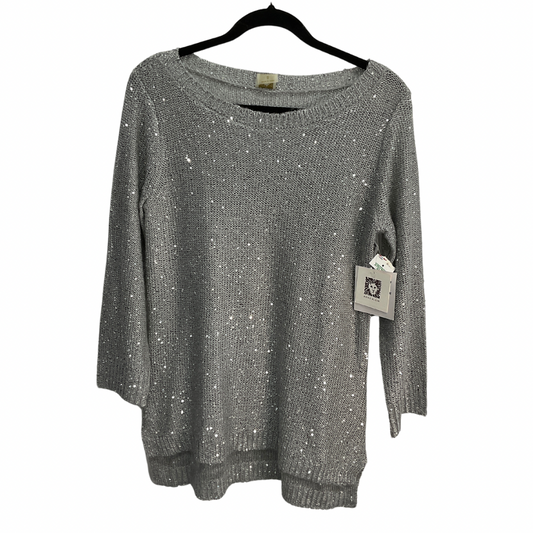 Sweater By Anne Klein In Grey, Size: S