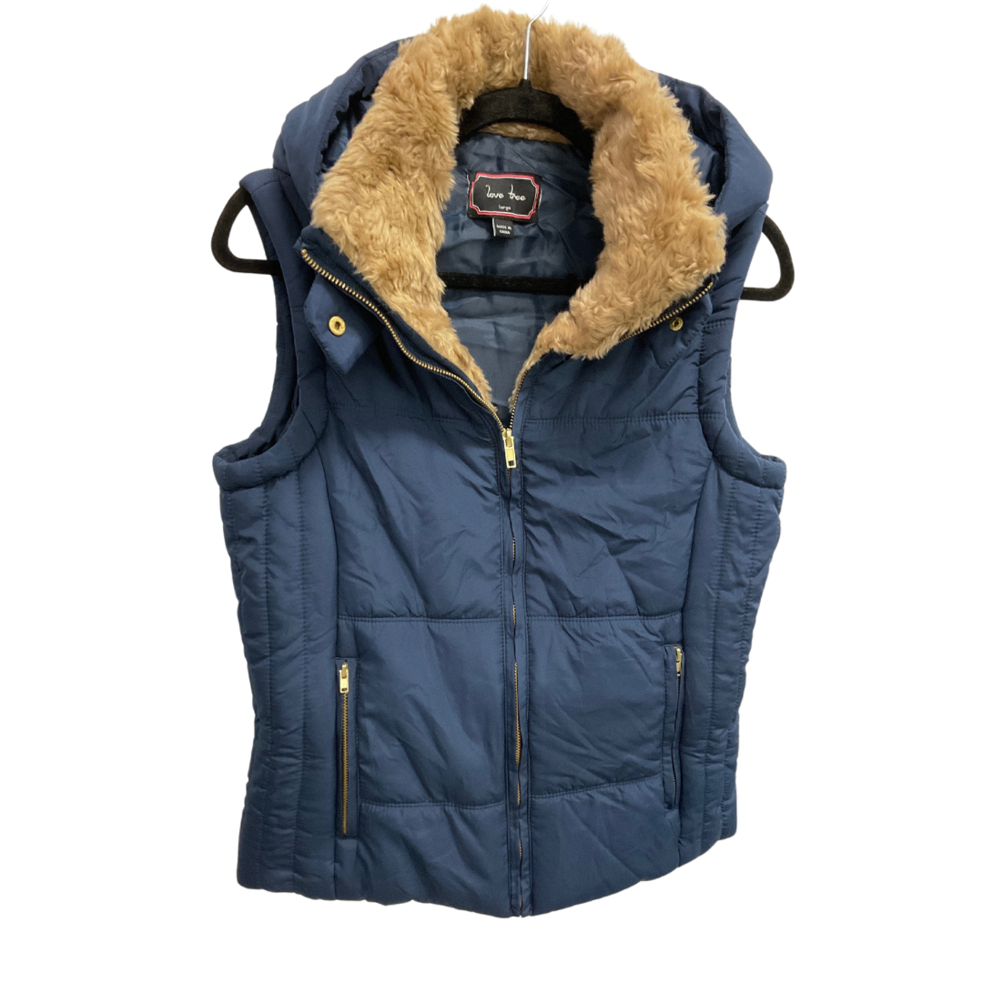 Vest Puffer & Quilted By Love Tree In Navy, Size: L