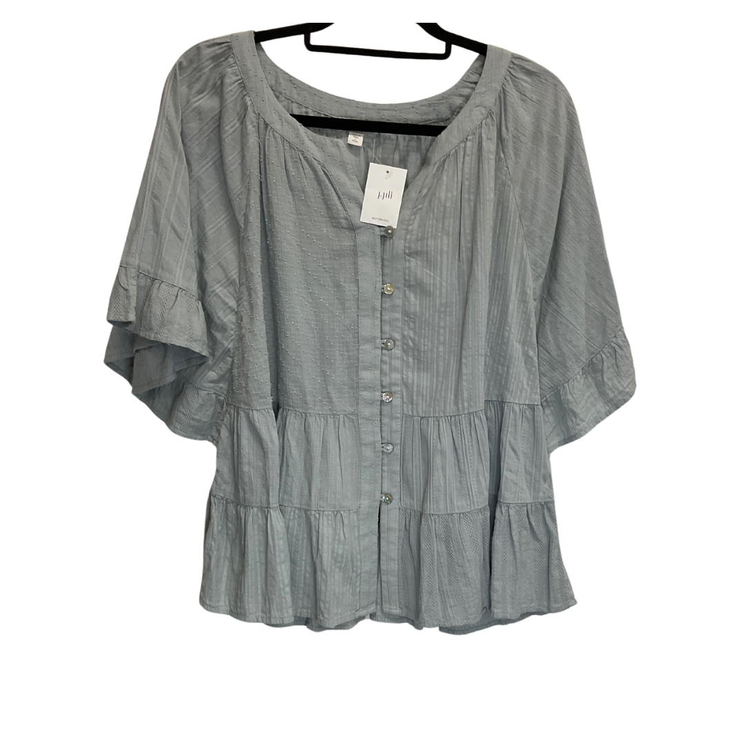 Top Short Sleeve By J. Jill In Grey, Size: Lp