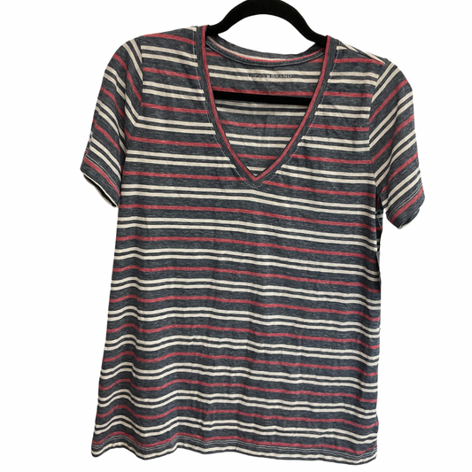 Top Short Sleeve Basic By Lucky Brand In Striped Pattern, Size: S