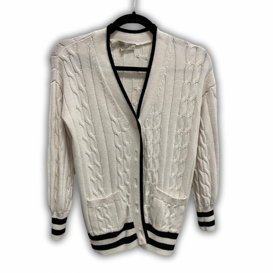 Cardigan By Loft In Black & White, Size: Xsp