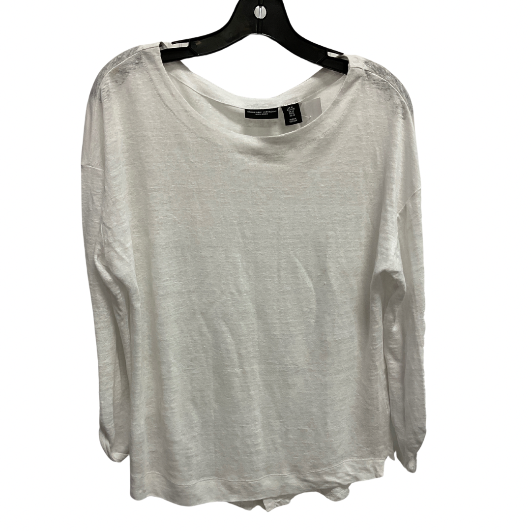 Top Long Sleeve Basic By Adrienne Vittadini In White, Size: M