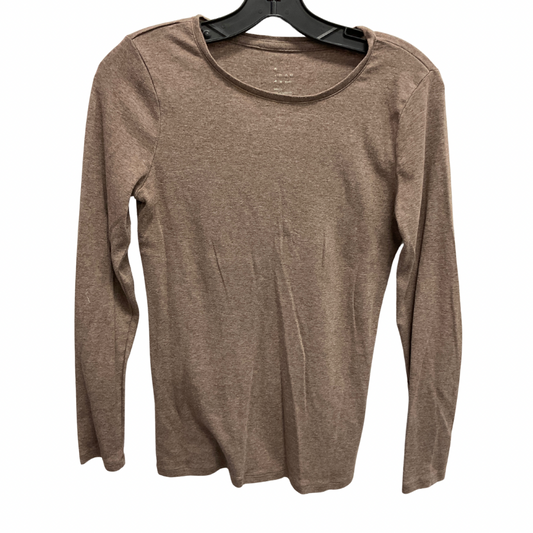 Top Long Sleeve Basic By A New Day In Brown, Size: S