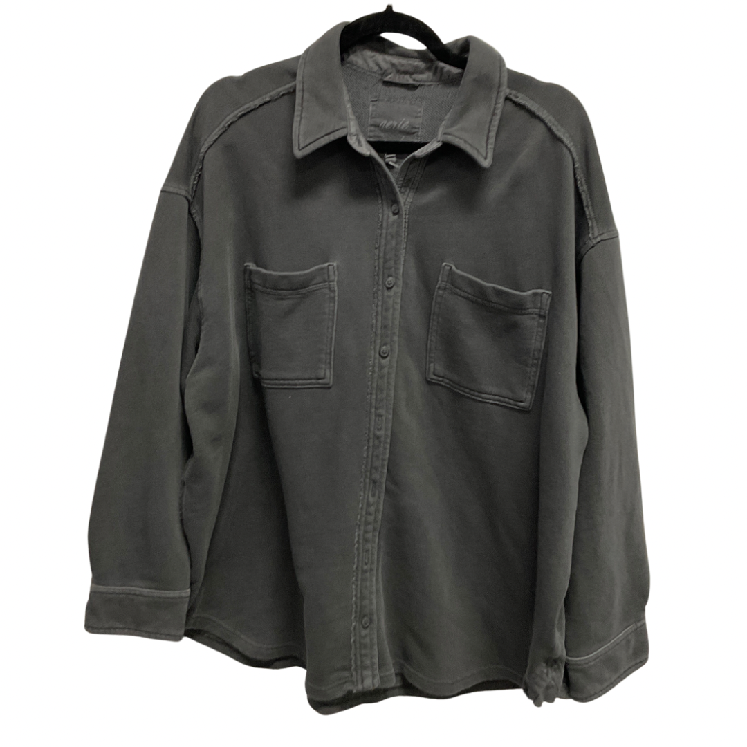 Jacket Shirt By Aerie In Grey, Size: M