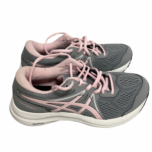 Shoes Athletic By Asics In Grey & Pink, Size: 8