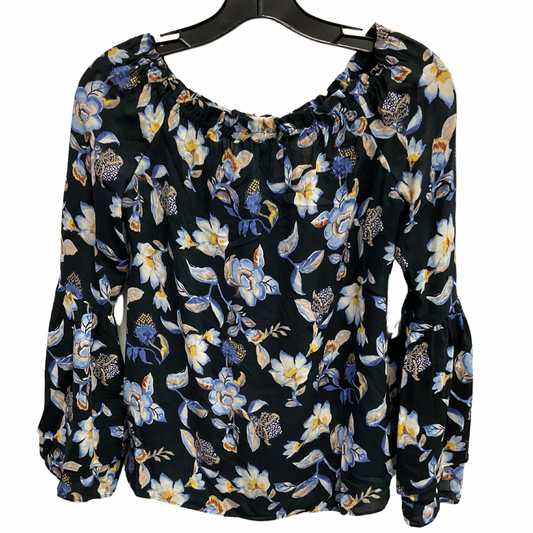 Top Long Sleeve By White House Black Market In Floral Print, Size: Xxs