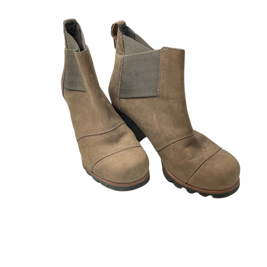 Boots Ankle Heels By Sorel In Tan, Size: 6.5