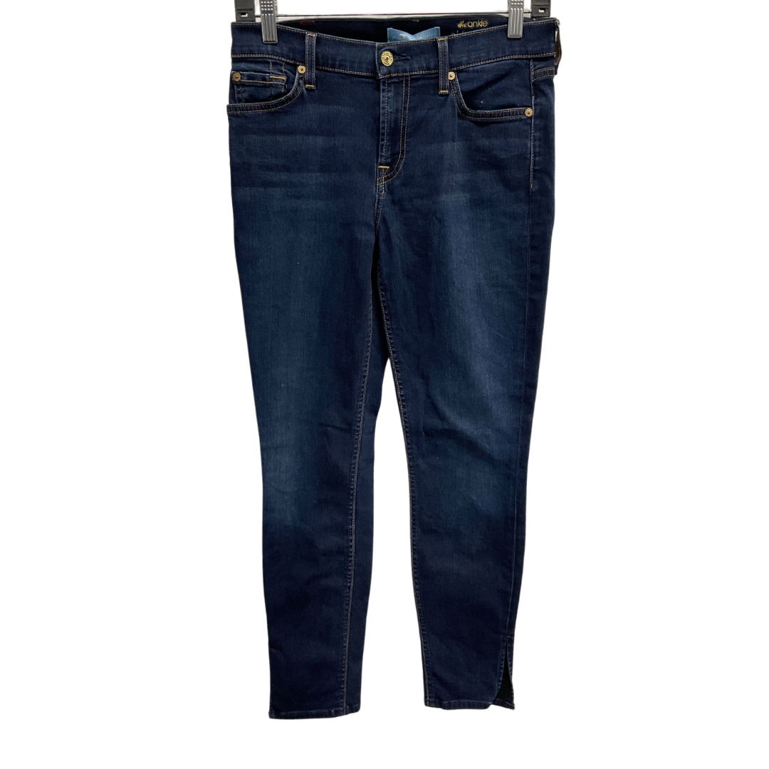 Jeans Skinny By 7 For All Mankind In Blue Denim, Size: 4