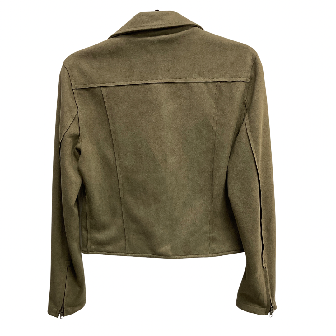 Jacket Moto By Clothes Mentor In Green, Size: S