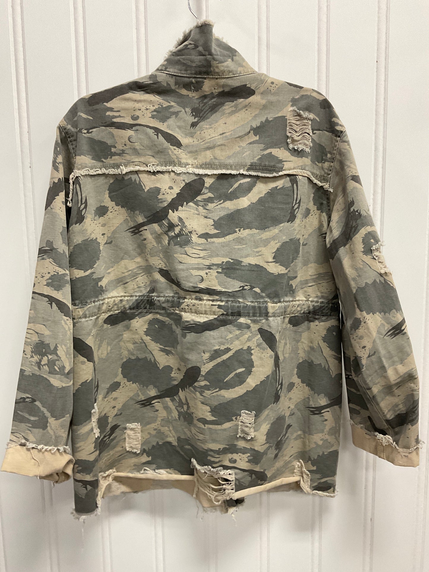 Jacket Denim By Pol In Camouflage Print, Size: L