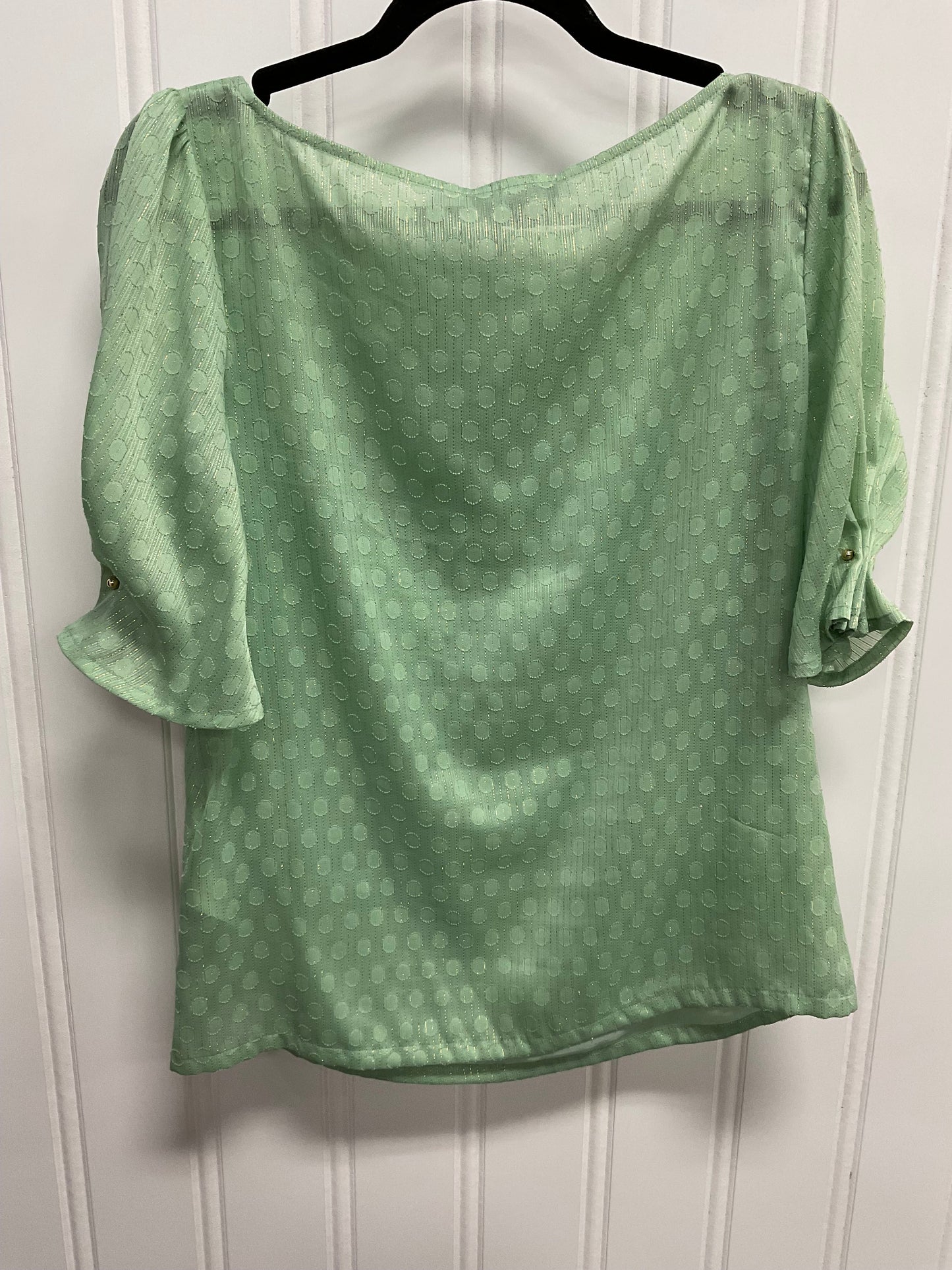 Top Short Sleeve By Dkny In Green, Size: M