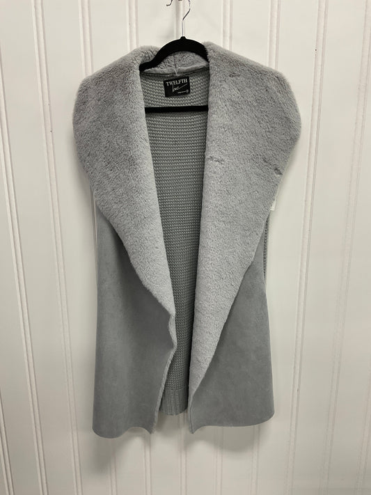 Vest Faux Fur & Sherpa By Clothes Mentor In Grey, Size: M