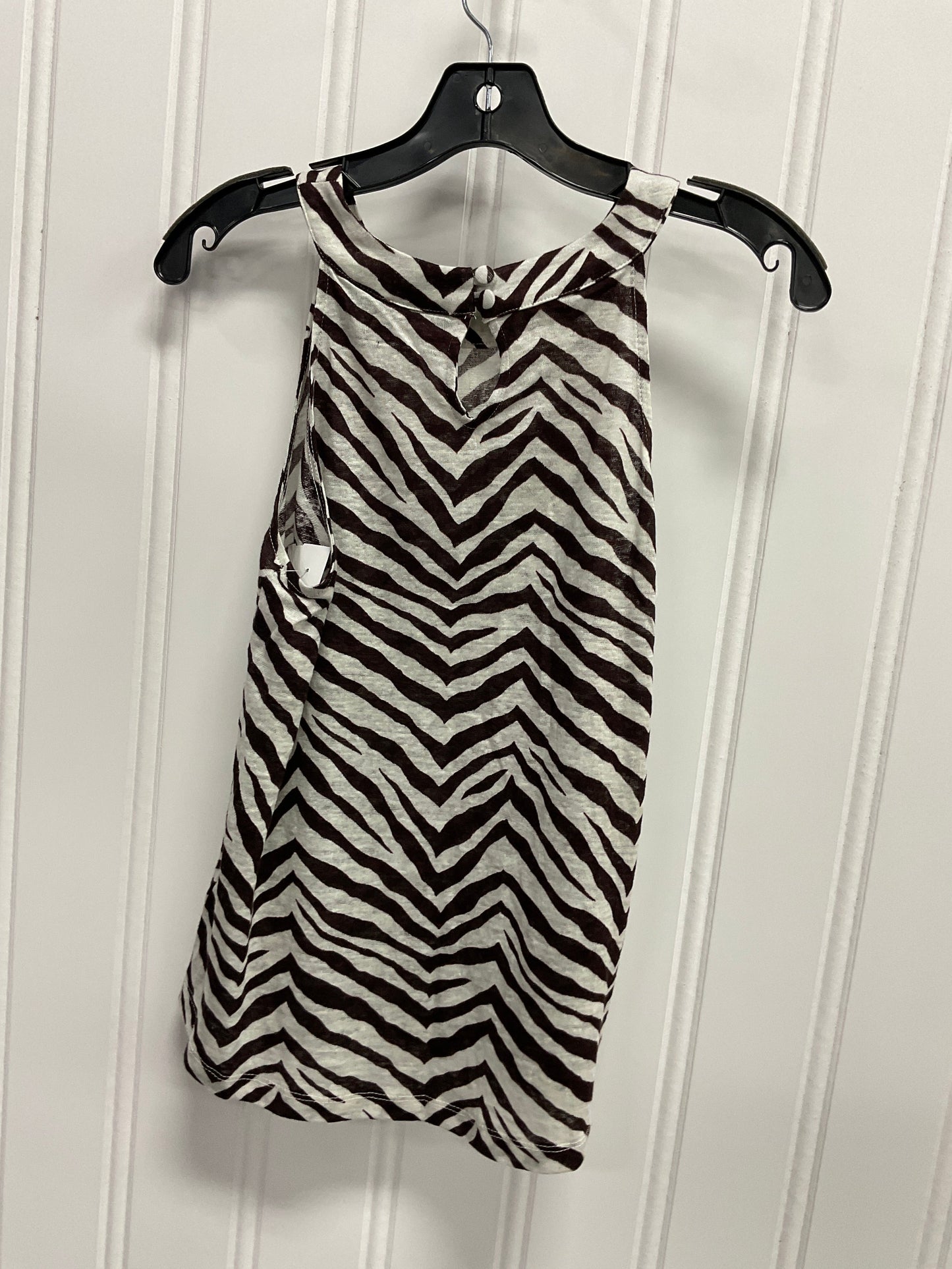 Top Sleeveless By Tahari By Arthur Levine In Zebra Print, Size: M