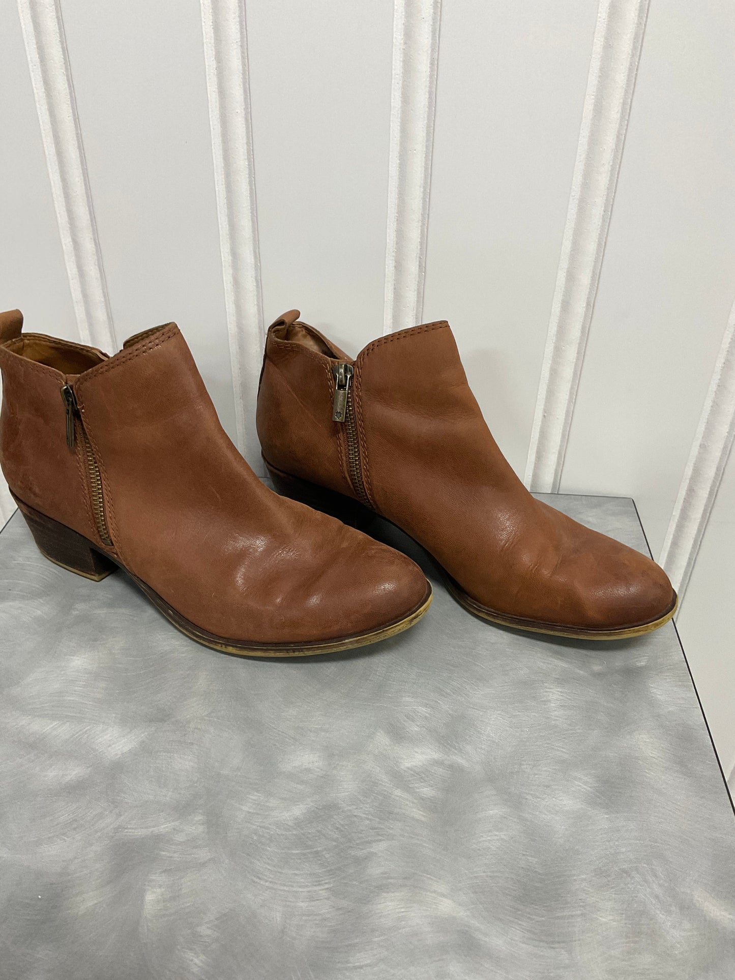 Boots Ankle Heels By Lucky Brand In Brown, Size: 9