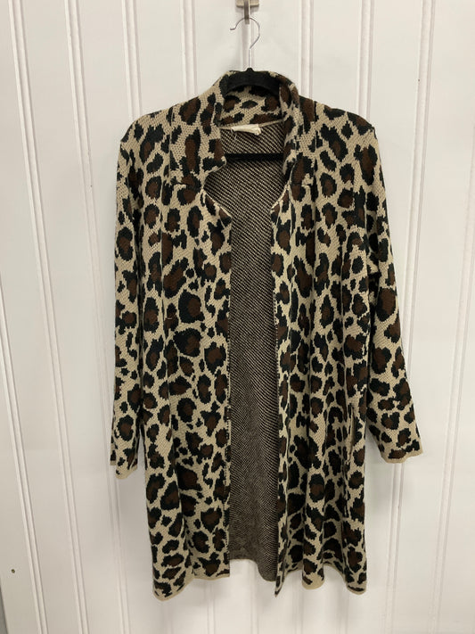 Cardigan By Clothes Mentor In Animal Print, Size: Xl