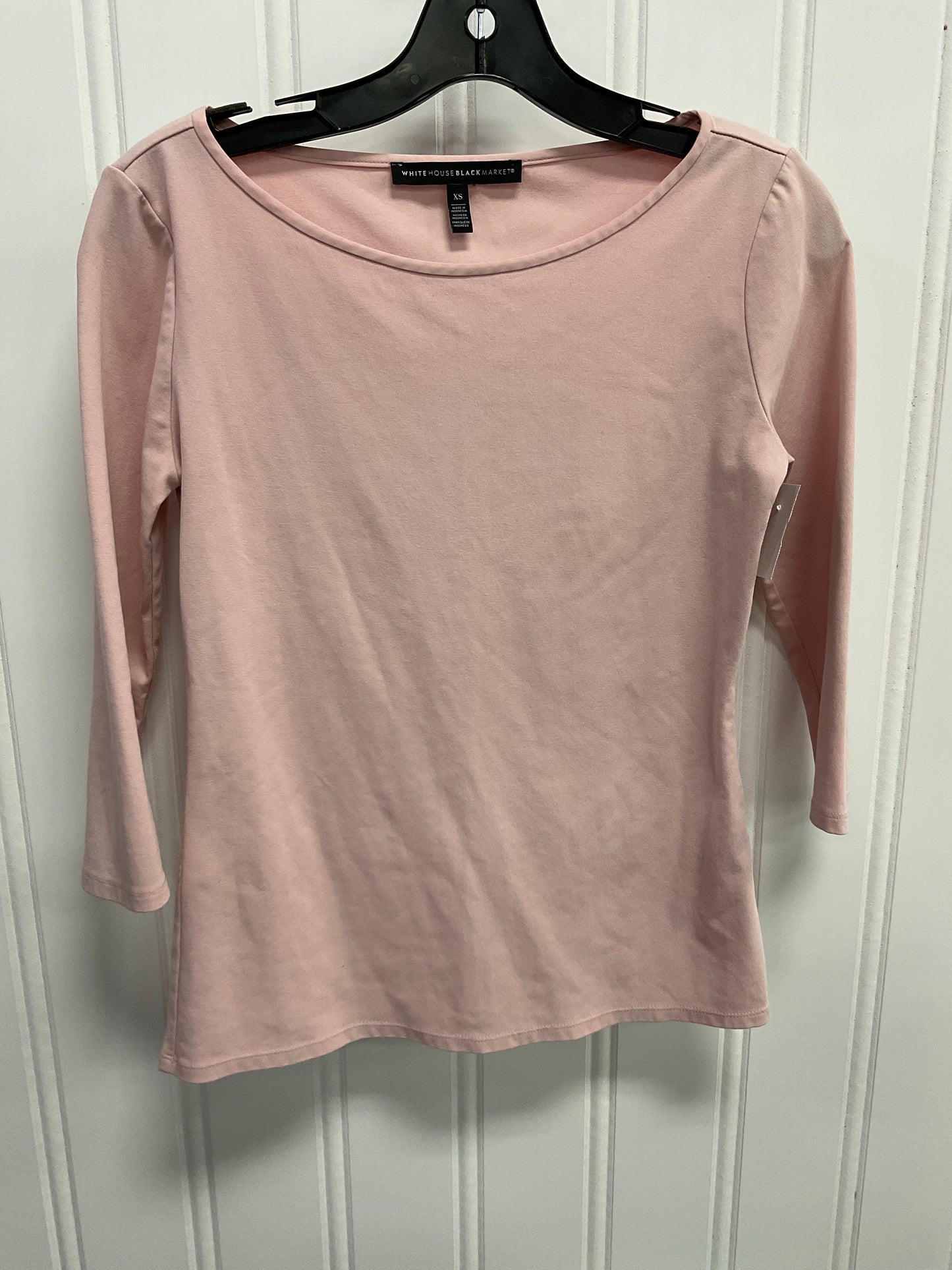 Top 3/4 Sleeve Basic By White House Black Market In Pink, Size: Xs