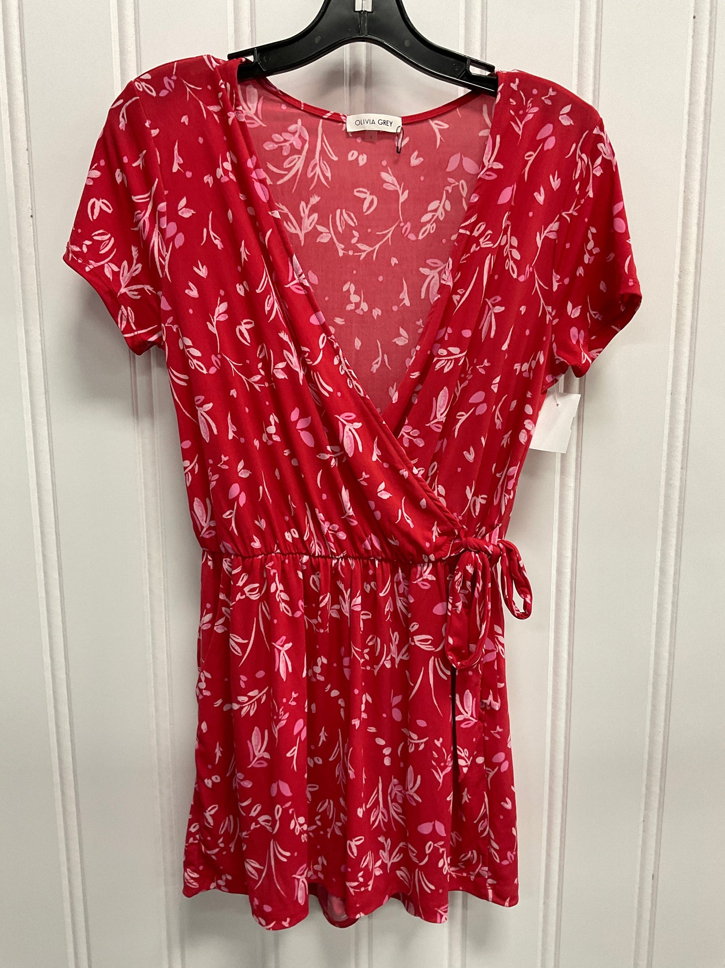 Romper By Clothes Mentor In Pink & Red, Size: S