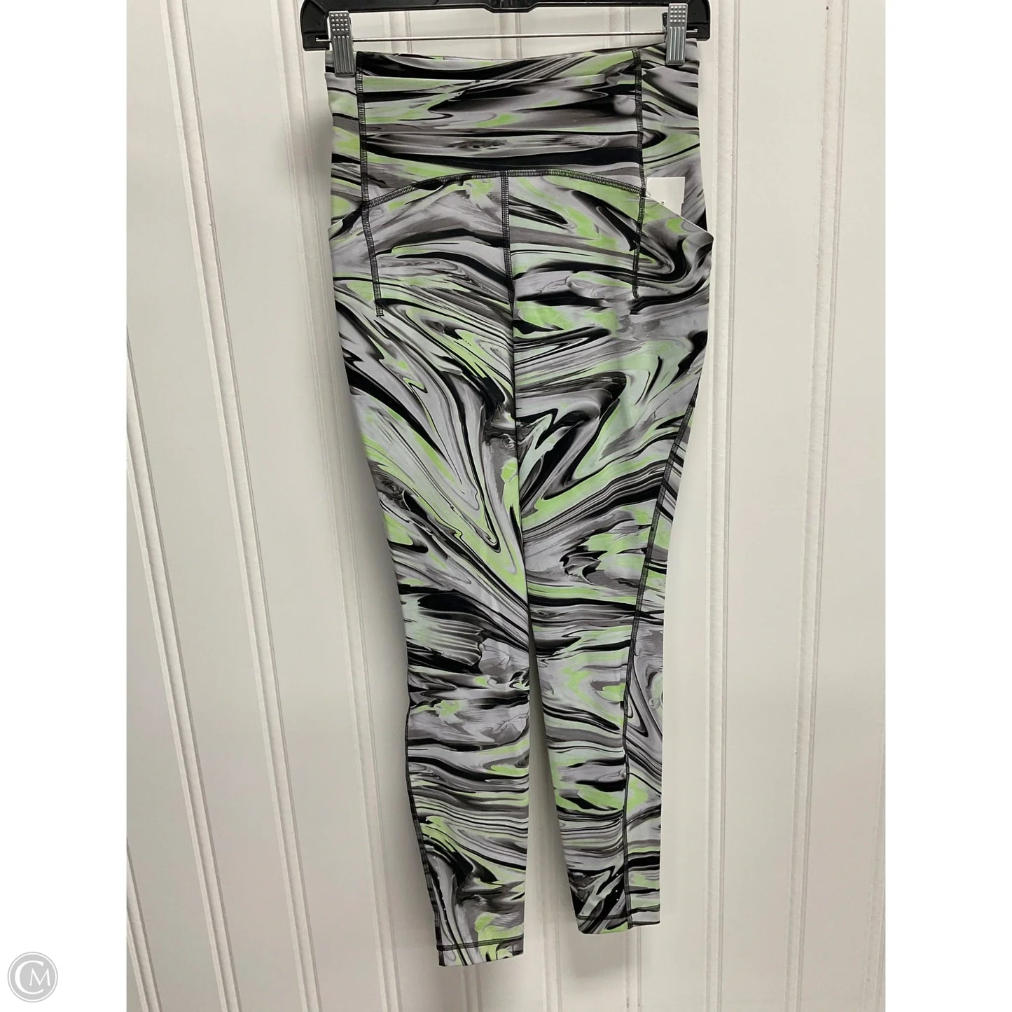 Athletic Leggings By Lululemon In Green & Grey, Size: S
