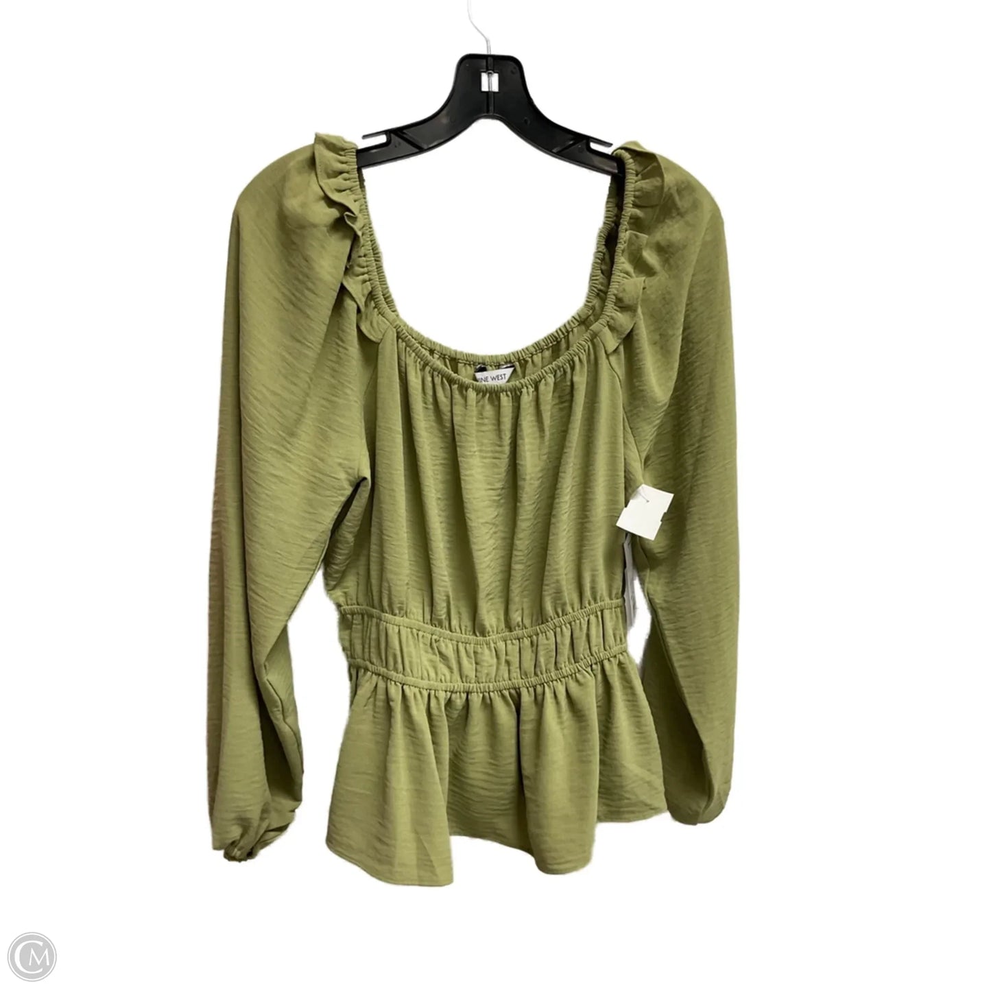 Blouse Long Sleeve By Nine West In Green, Size: M
