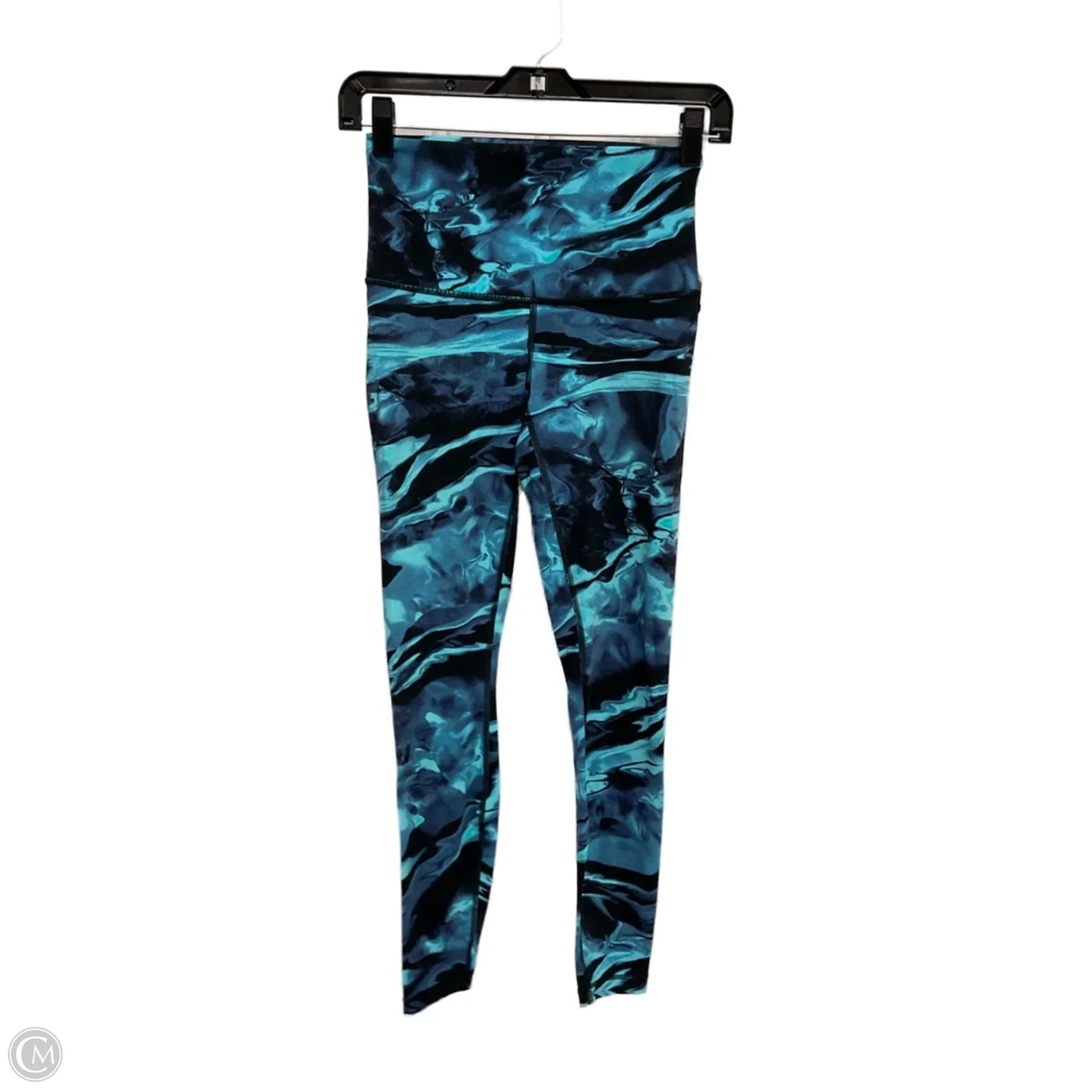 Athletic Leggings By Lululemon In Black & Blue, Size: S