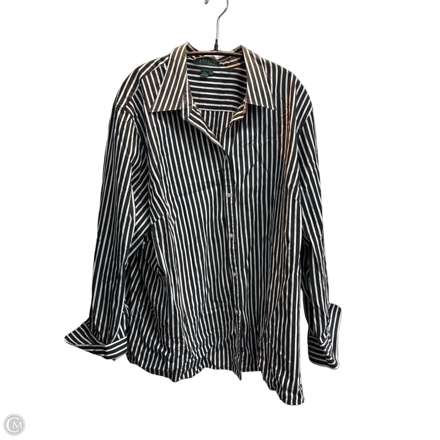 Top Long Sleeve By Lauren By Ralph Lauren In Striped Pattern, Size: 3x