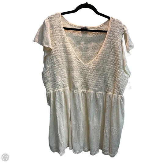 Top Short Sleeve By Torrid In Cream, Size: 4x