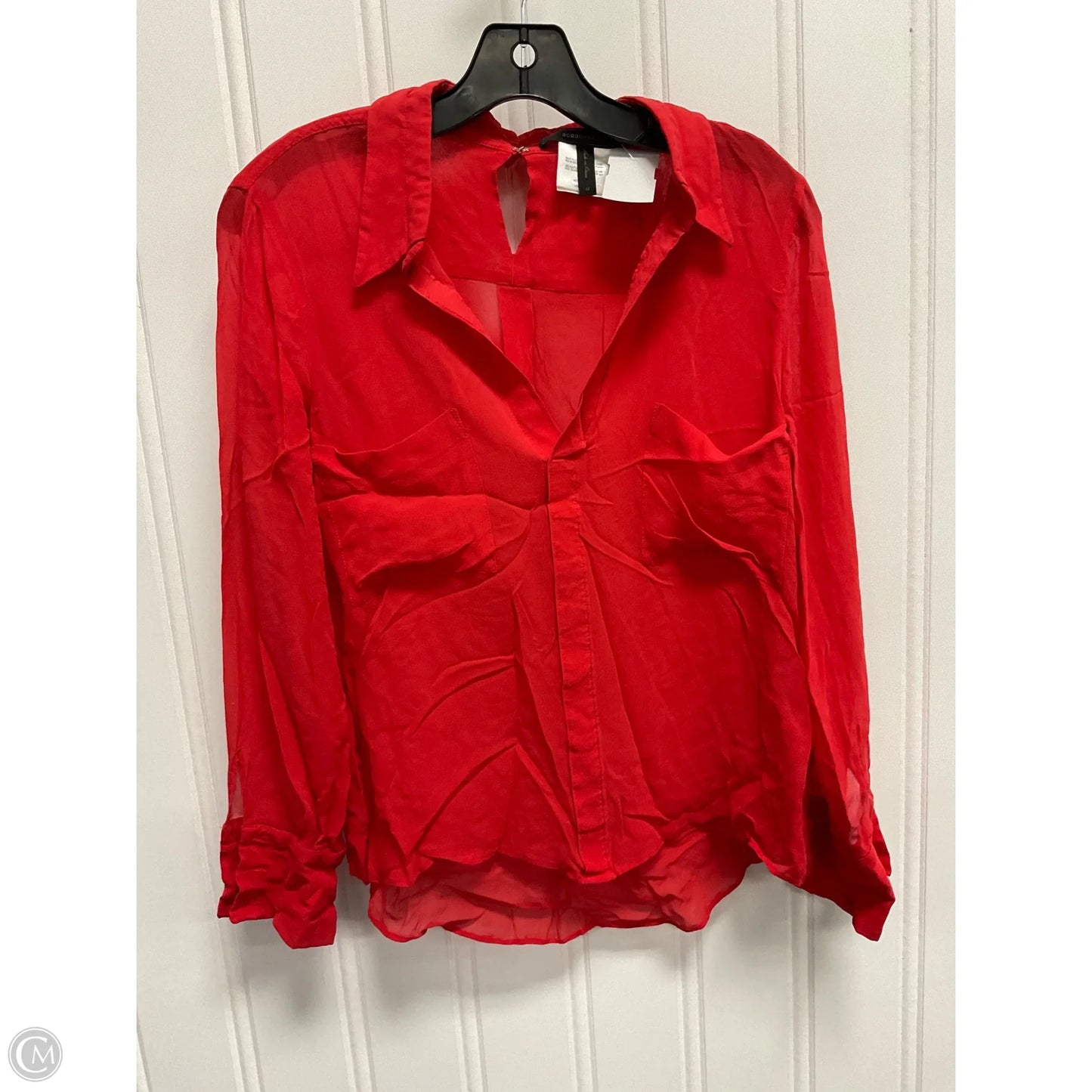 Top Long Sleeve By Bcbgmaxazria In Red, Size: M