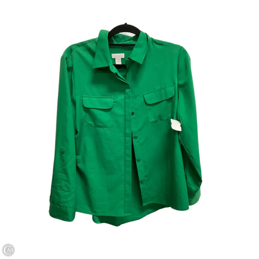 Top Long Sleeve By Chicos In Green, Size: M
