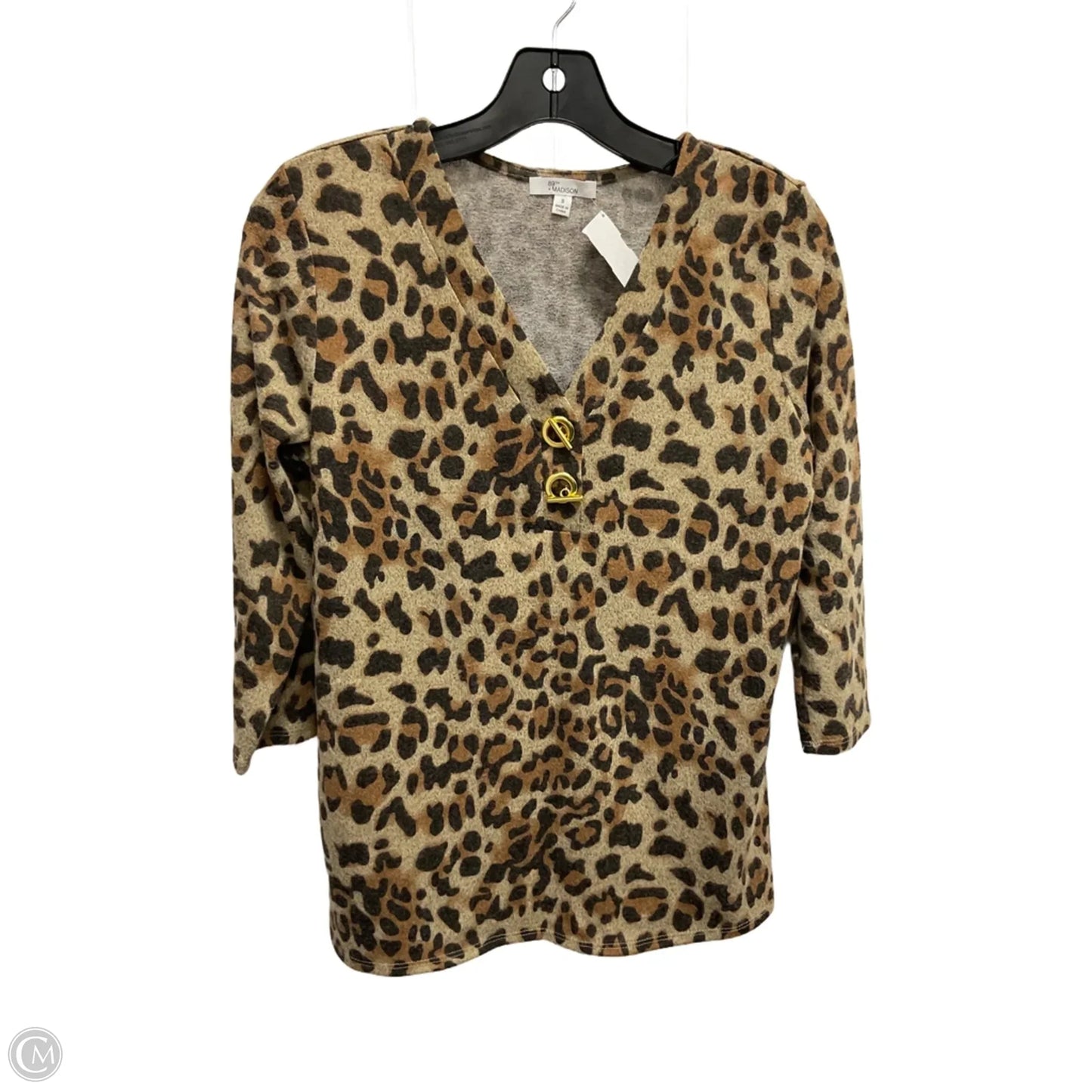 Top 3/4 Sleeve By 89th And Madison In Animal Print, Size: S