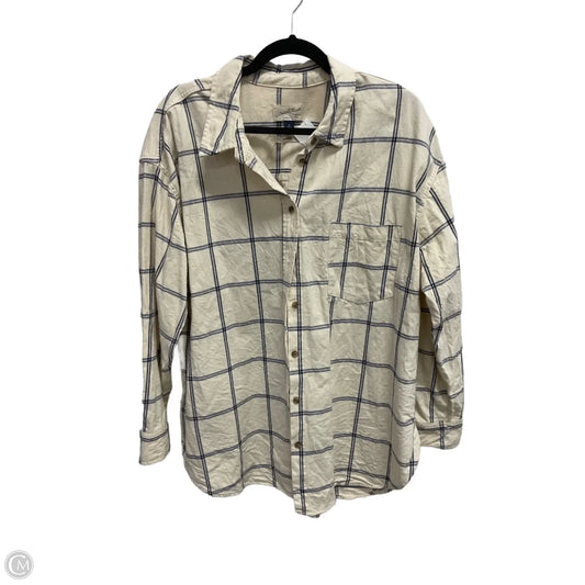 Top Long Sleeve By Universal Thread In Plaid Pattern, Size: Xl
