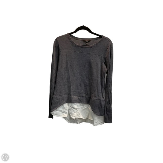 Top Long Sleeve By Simply Vera In Grey & White, Size: M