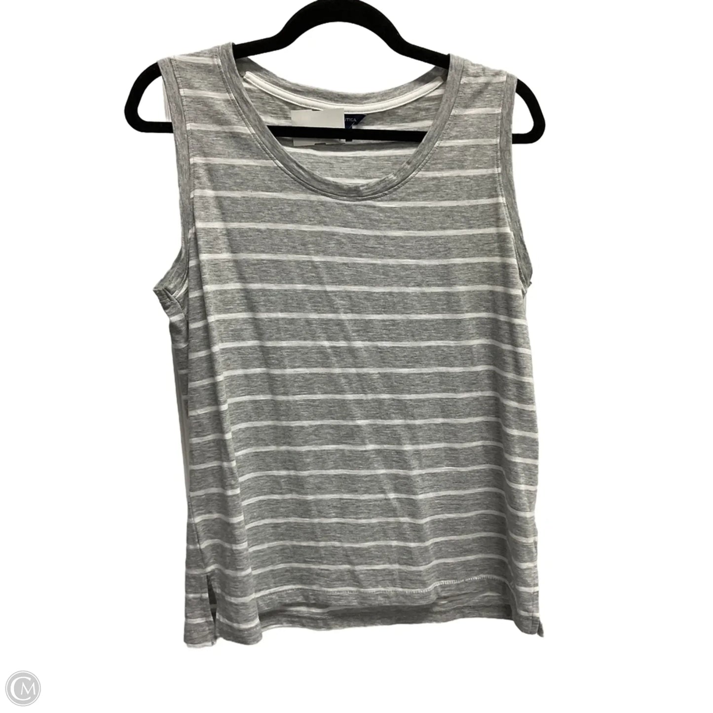 Top Sleeveless By Nautica In Striped Pattern, Size: L