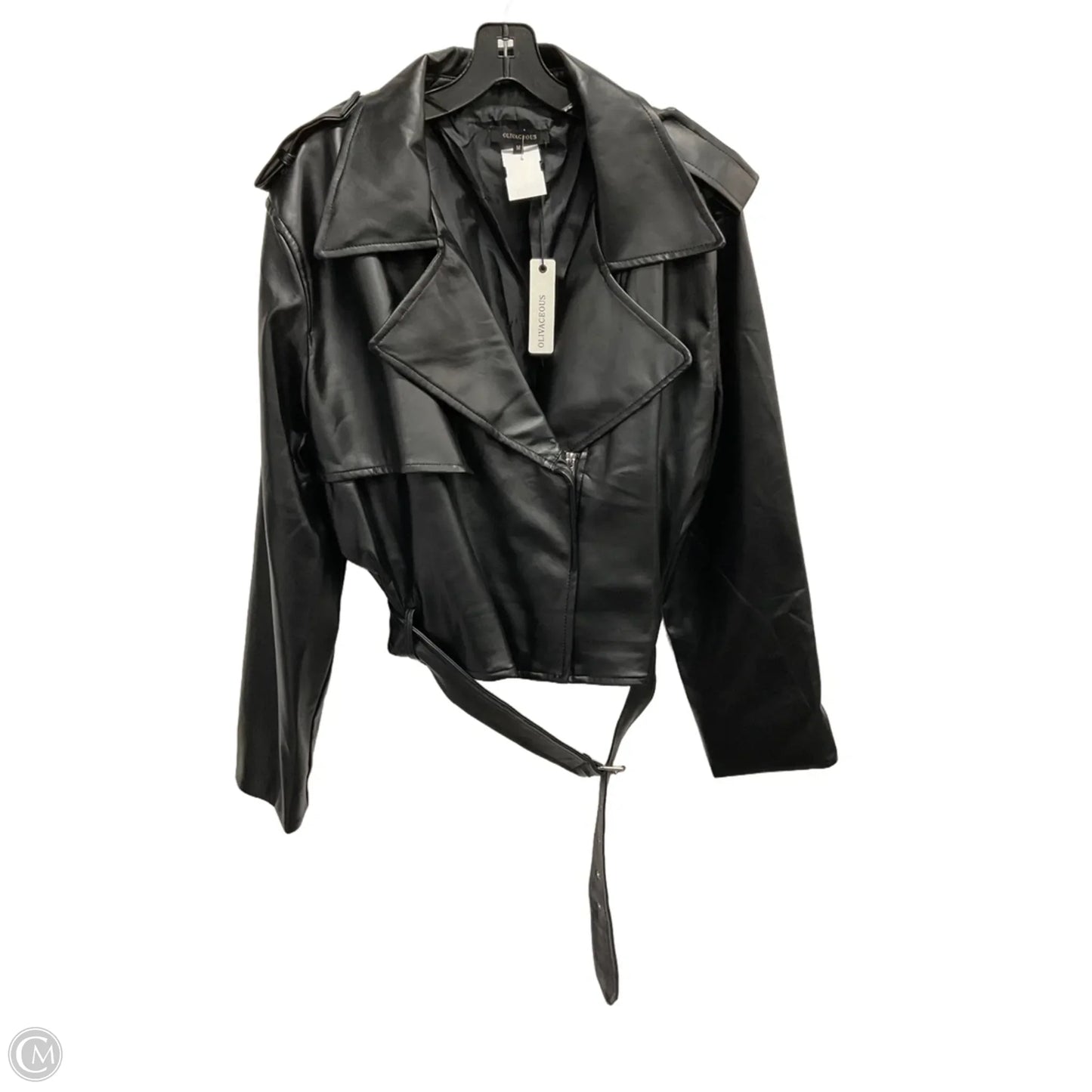 Jacket Moto By Olivaceous In Black, Size: M
