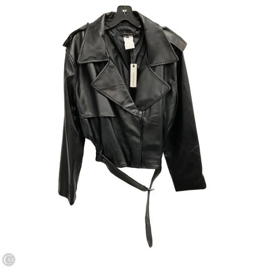 Jacket Moto By Olivaceous In Black, Size: M