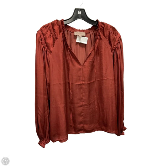 Blouse Long Sleeve By Philosophy In Red, Size: S