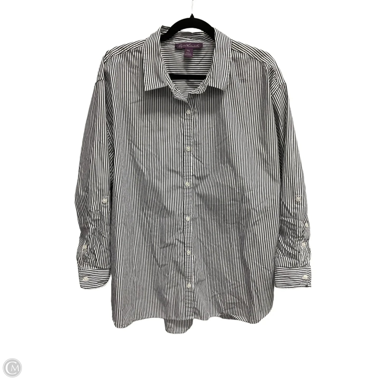 Top Long Sleeve By Gloria Vanderbilt In Striped Pattern, Size: Xxl