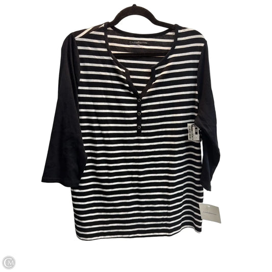 Top Long Sleeve Basic By Croft And Barrow In Striped Pattern, Size: 1x